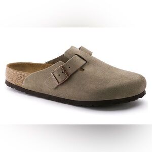 Birkenstock Suede Leather Taupe Slippers - Brand New